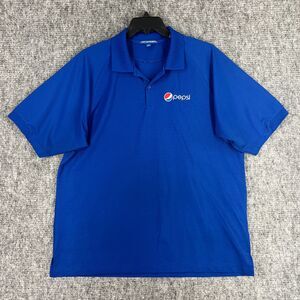PEPSI UNIFORM POLO SHIRT MENS XXL BLUE COLLAR‎ SODA COOLPLUS WICKING